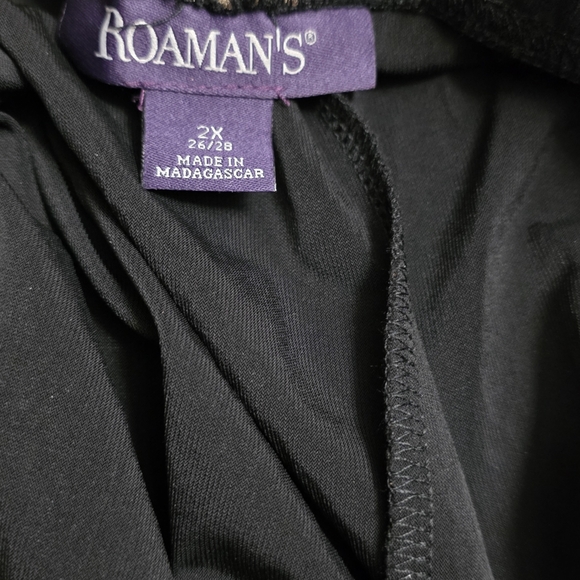 Roaman's Black and Gold Wide Leg Pants - Picture 4 of 5